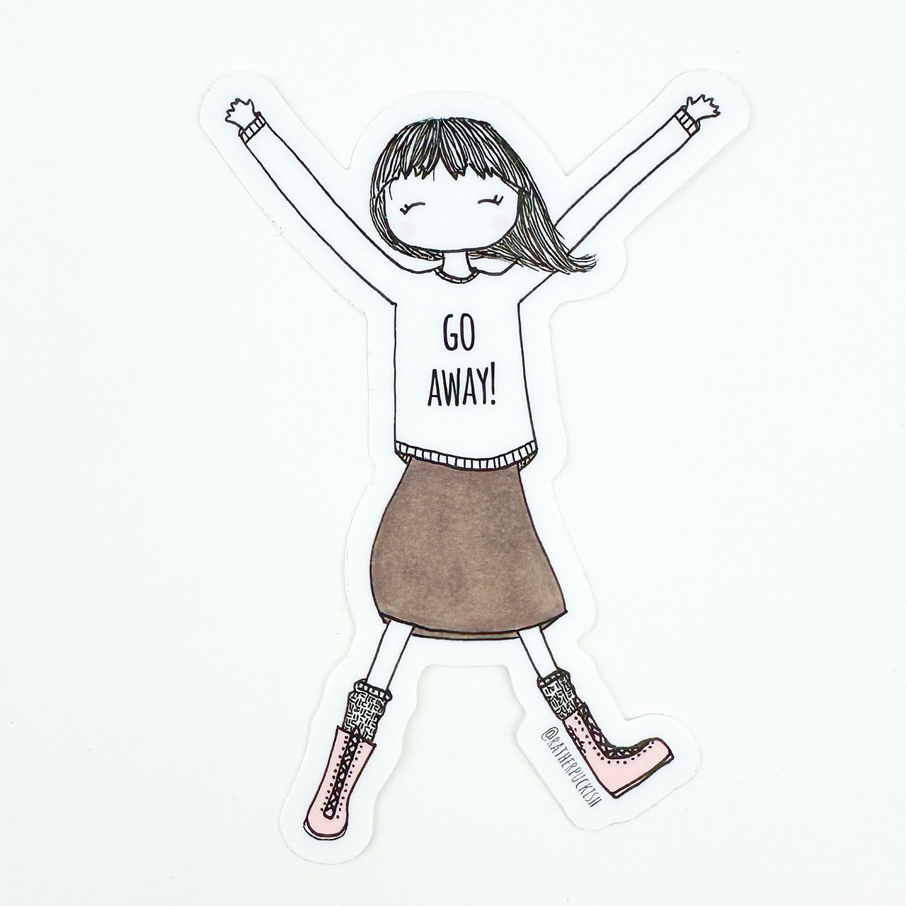Go Away! Vinyl Sticker