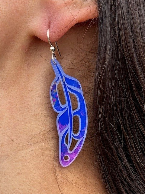 Hand Painted Feather Earrings-Variants
