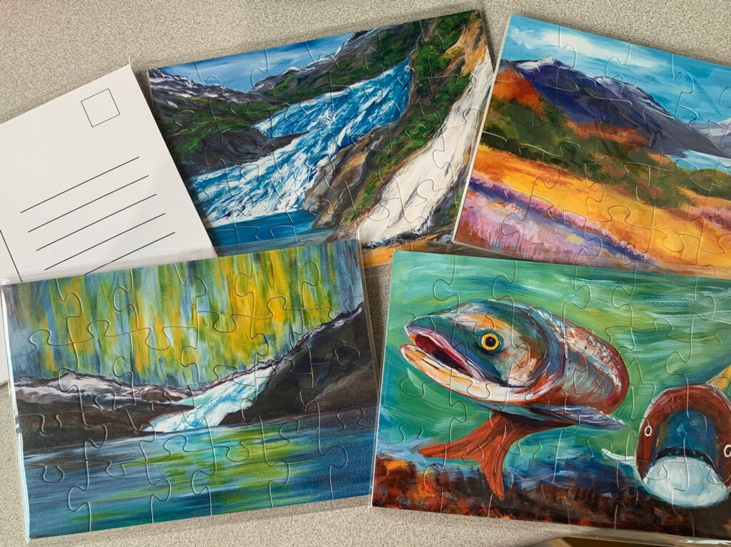 Perfect Summer Glacier Day Puzzle Postcard